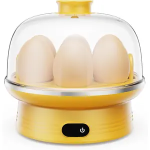 Rapid Egg Cooker 7 Easy-To-Peel, Hard, Medium, Soft Boiled Eggs, Poacher with Auto Shut Off Feature, Measuring Cup Included- Yellow