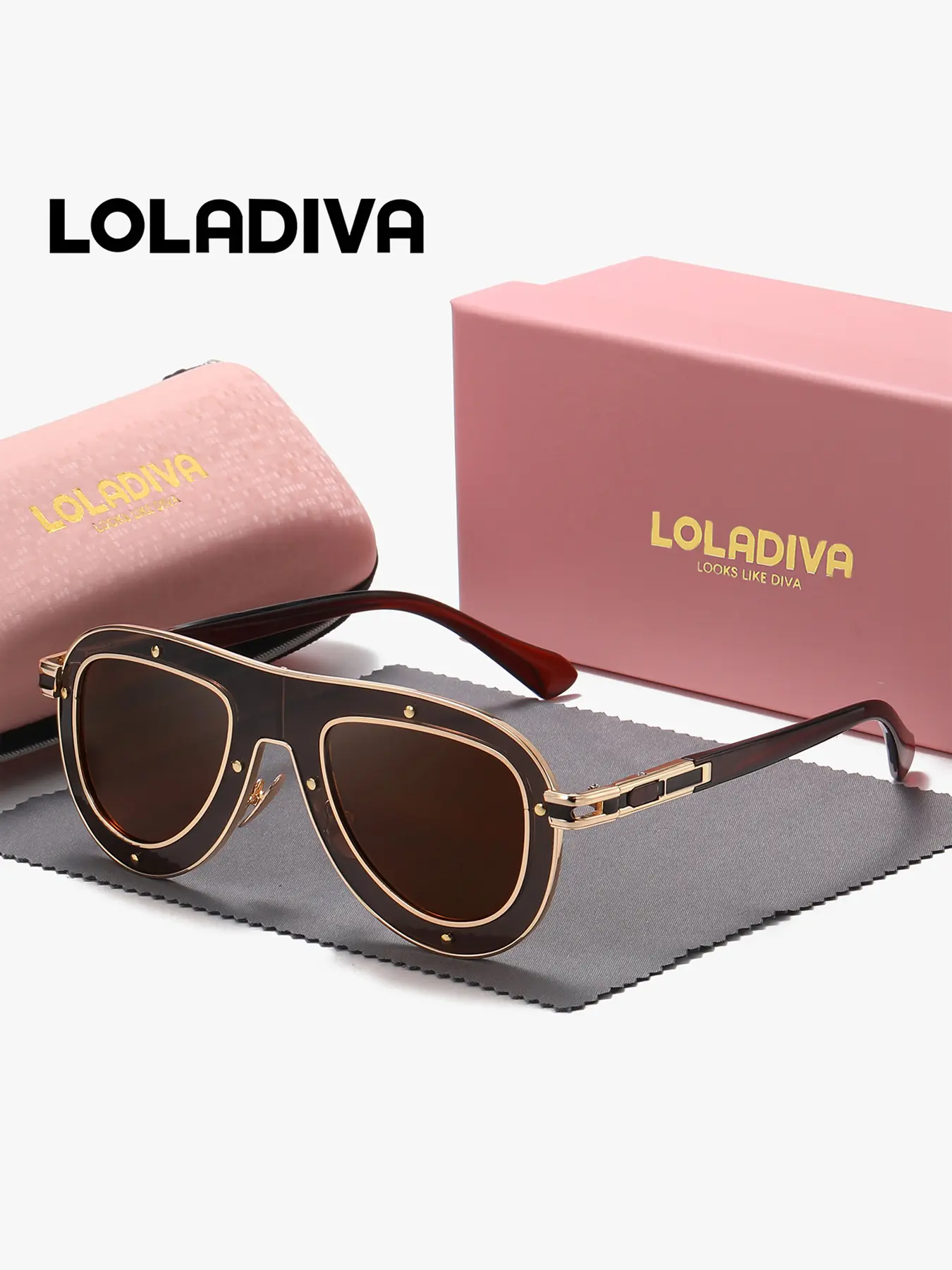 LOLADIVA Unisex Futuristic Designs Full Frame Sunglasses Exuding Confidence Frog Frame Sunglasses UV400