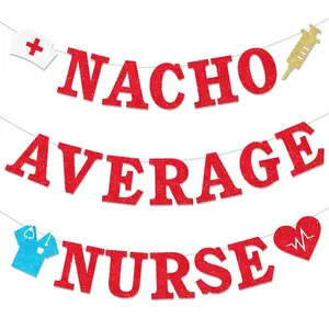 1Set 2026 Nurse Graduation Party Decorations Nacho Average Nurse Banner Sign BSN RN Future Nurse Medical Nursing School Graduation Party Supplies