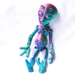 3D printed alien model toys, flexible joint animal doll statues, home and office desk decorations, holiday surprise gifts