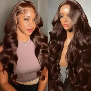 [NEW IN] Hot Star Super Deal Brown #4 Colored Body Wave and Straight 13x6 HD Transparent Lace Frontal Human 180% Desnity Hair Wigs