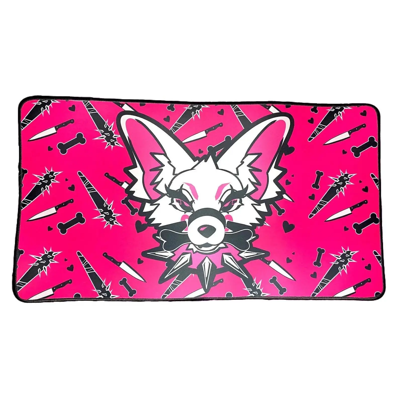 Bad Dog Desk Mat - Furry Mousepad - Cartoon Cool Gaming Deskmat Mouse Pad for PC Setup, Office Desk Decor, and Room Accessories