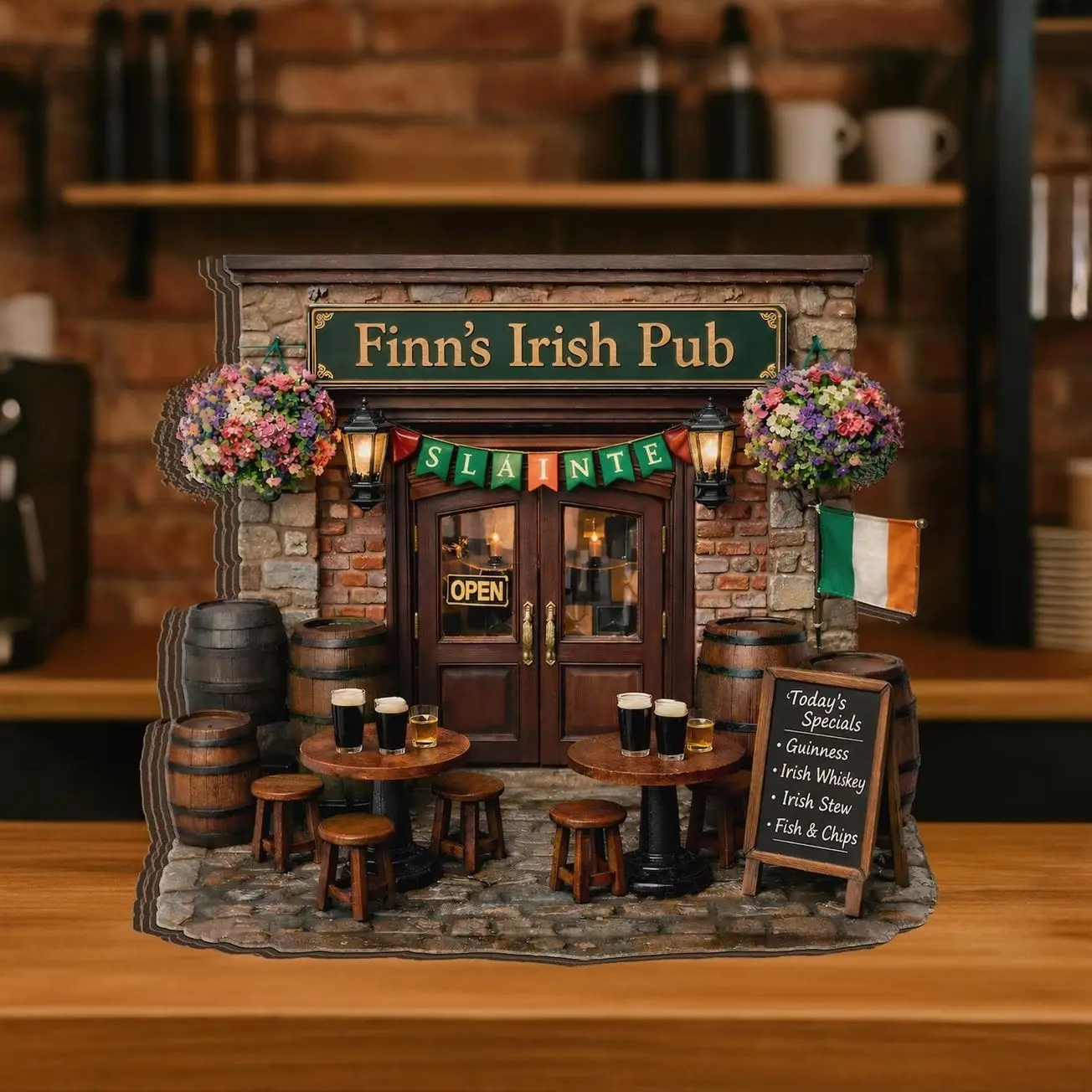 Personalized Irish Pub Wooden Block Decor, St Patrick’s Day Bar Gift