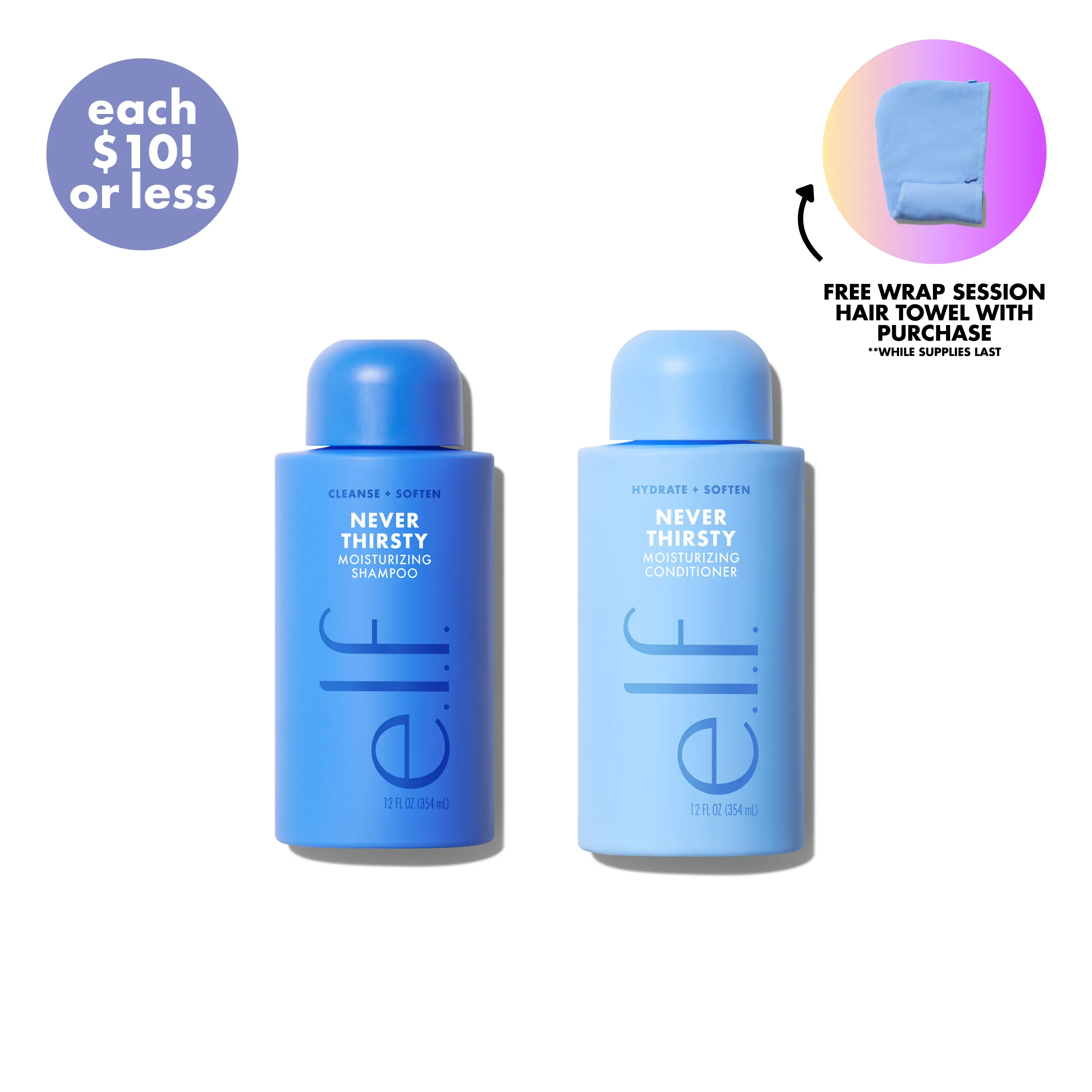 Never Thirsty Shampoo & Conditioner: Moisturize + Strengthen in One Set