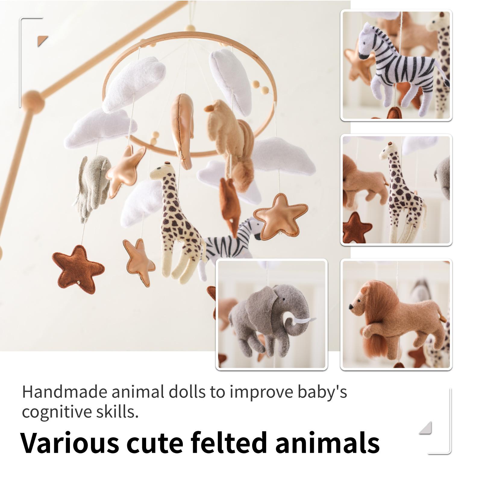 Handmade Felt Animal Baby Mobile - Boho Nursery Ceiling Decor for Crib & Playroom