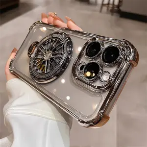 magnetic Airbag gyroscope bracket for iphone16 Pro Max 15 14 13 iPhone case silicone soft shell TPU shockproof