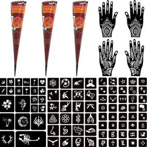 Henna Tattoo Kit with 100+ Designs for Body Art and DIY Projects