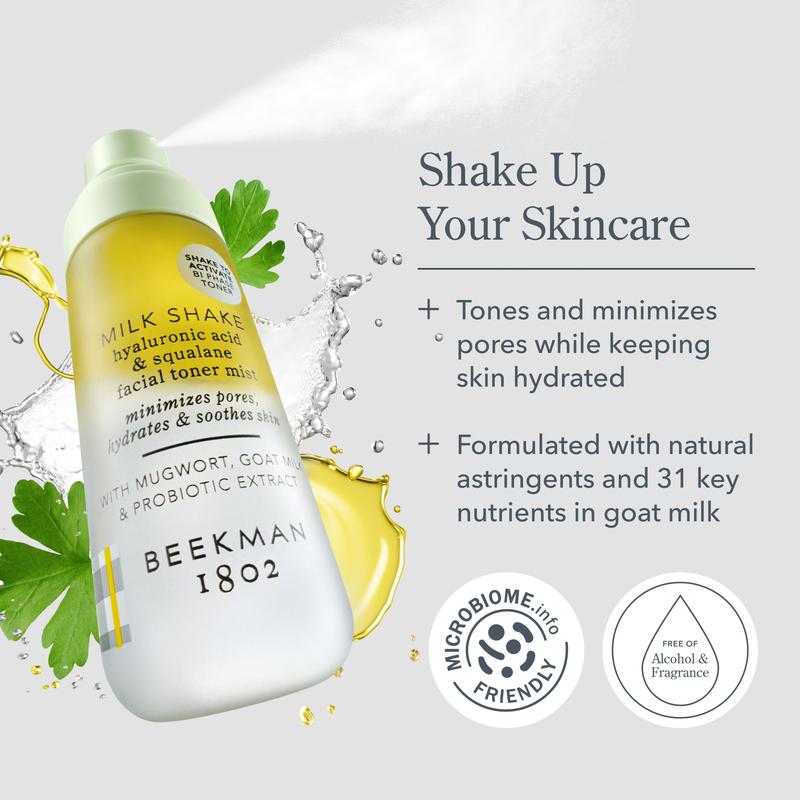 Beekman 1802 Glass Skin Bundle with Potato Peel Resurfacing Treatmetn, Milk Shake Facial Toner, and Oh! Mega Milky Oil