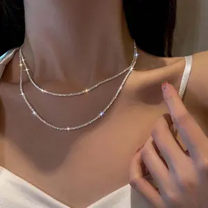 Starry sky necklace silver women's clavicle chain fashion accessories daily matching