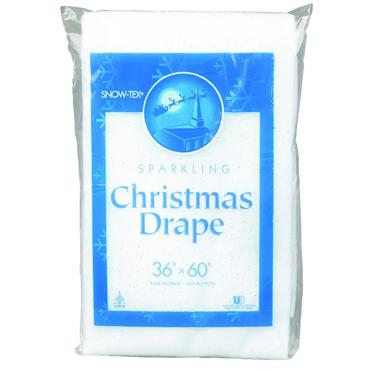 Ace Trading 97483 Durable Flame Retardant Fabric, 36x60 in. Drape Textile - Holiday Decor, Sparkling Design, Ideal for Mantle, Tabletop, Centerpiece Use