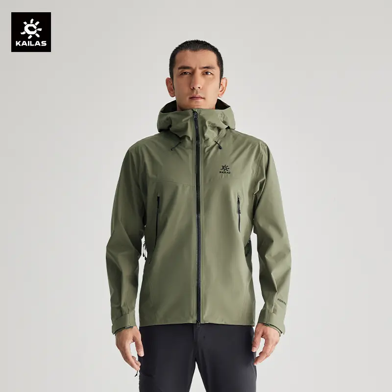 KAILAS Men's Bogda Hardshell Jacket Hooded Waterproof Ultralight 3L FILTER-TEC Rain Jacket for Hiking Travel outdoor sports