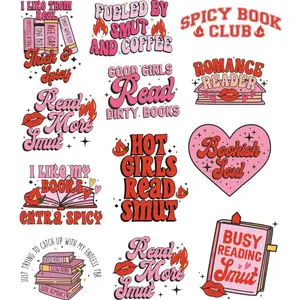 Spicy Book Club UV DTF Transfers Gang Sheet 11” wide x 12” long DIY UV Direct to Film Transfers