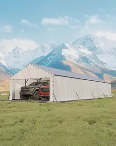 20x40Ft Metal Carport, Enclosed Car Port with Reinforced Frame and Steel Roof, Vertical Roof Design, Car Tent Garage for All-Weather, for Full-Size Pickup Trucks, Boats & Tractors (No Frame)