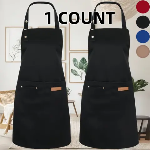 Adjustable BBQ Grill Apron with 3 Pockets–1 Count Unisex Polyester Apron , Apron for Baking, BBQ & Crafts,Christmas Gift,Breathable Kitchen Aprons,Apron for Women,Apron for Cooking,Cleaning Tool
