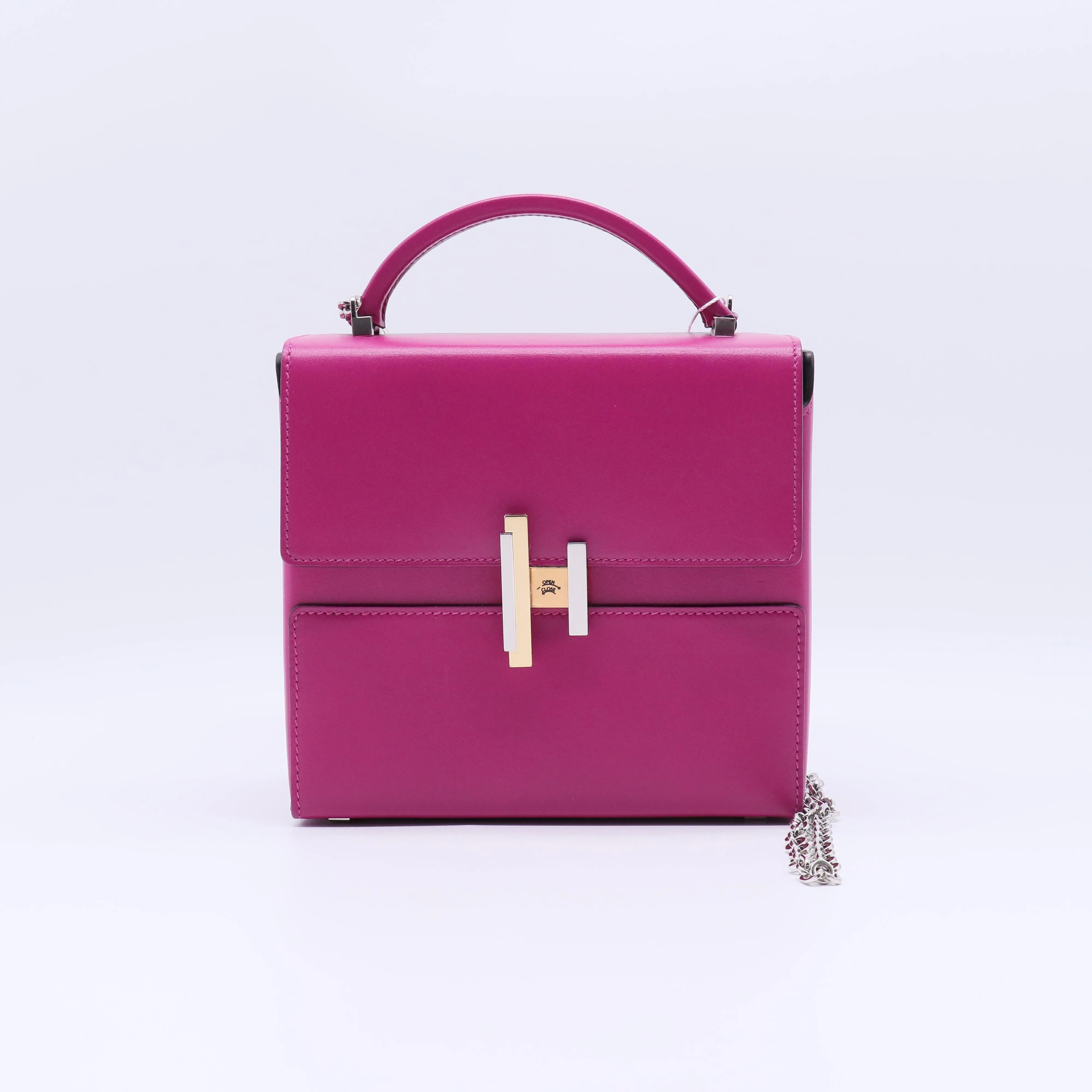Pre-owned HERMÈS leather Top Handle Bag Cinhetic Villandry Calfskin B22089