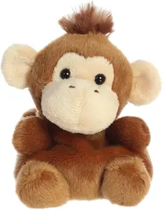 Aurora Palm Pals Boomer Monkey Stuffed Animal – Pocket-Sized Polyester Plush Toy, Collectable Brown Sitting Monkey, 5 Inches