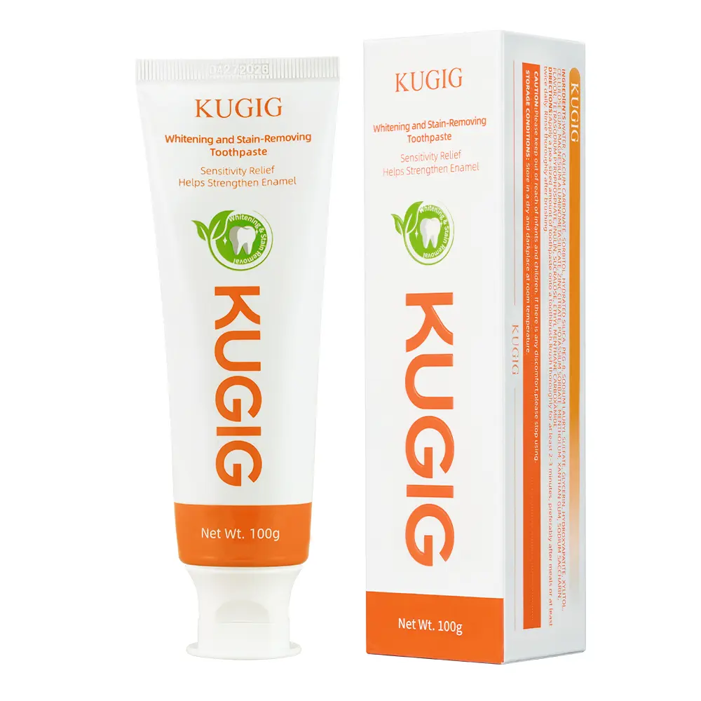 KUGIG Sensitive Teeth Toothpaste - Adult Mild Enamel-Safe Formula, Peppermint Flavor, Easy on Teeth & Gums, Plaque Reduction, Fresh Breath, Twice Daily Oral Care Essential