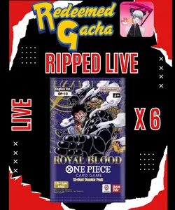 6x One Piece TCG OP-10 ENGLISH Booster Packs - RIPPED LIVE - Royal Blood
