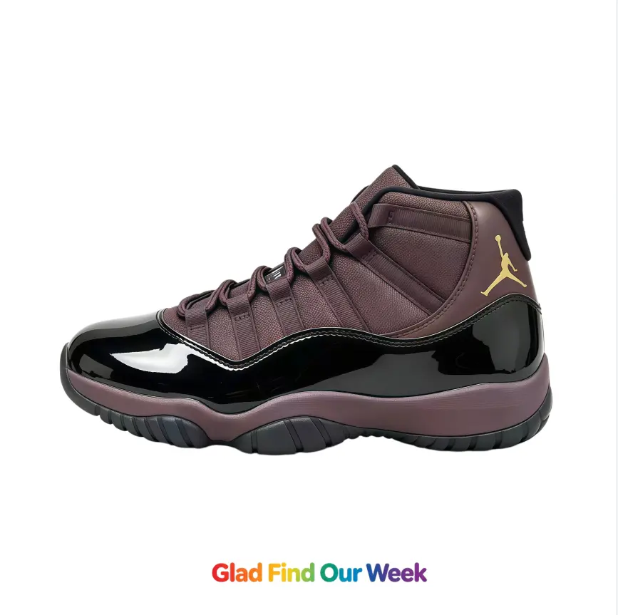 Collectible Textured Matte Leather Basketball High-Top Kicks, 2-Tone Glossy Dark Brown-Black with Golden Detail & Matching Fabric Laces, Multi-Layer Air Buffer, Wear-Resistant Dark Grey Rubber Outsole, New Shoe Box (For Daily Commute, Street Fashion)