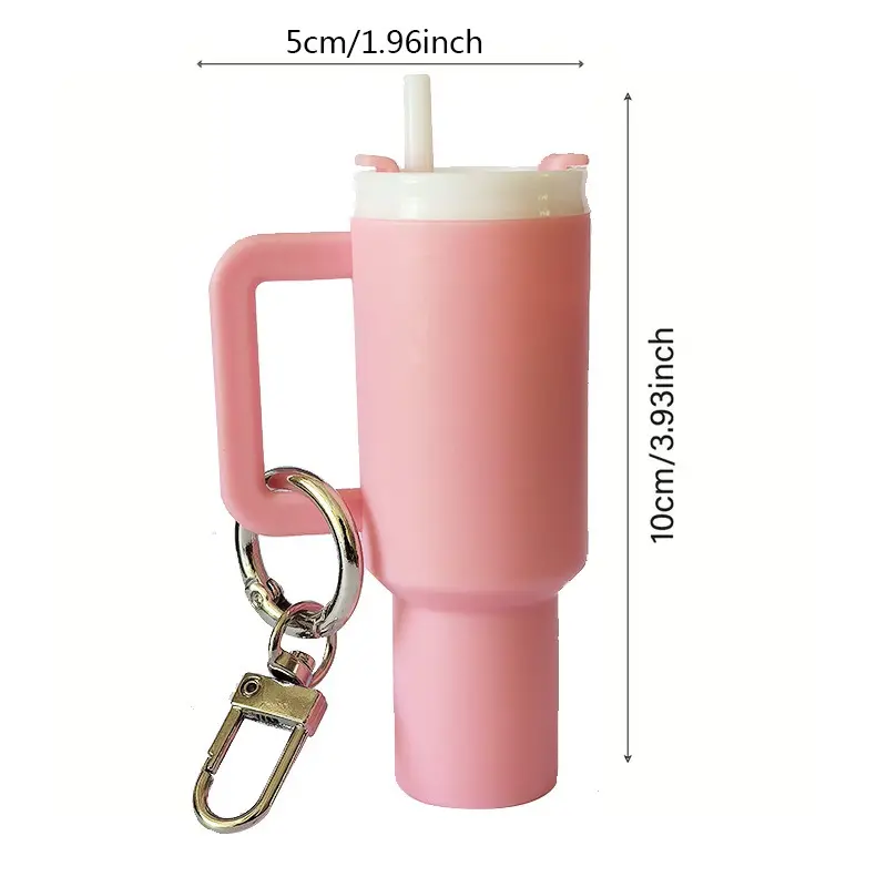 Mini Cup Keychain Lip Balm Keychain Cute Tumbler Key Ring Chapstick Holder Keychain Handbag Charms Key Ring for School Bag