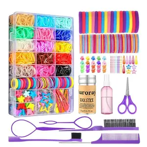 1698PCS Hair Accessories Set for Girls – Elastic Hair Bands, Hair Ties, Clips, Hair Wax Stick & Spray Bottle – Hair Styling Kit for Braids, Ponytails, School & Everyday Use