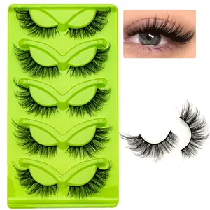 3D Winged False Eyelashes, 5 Pairs Natural Look Fluffy Wispy Faux Cluster Lashes, Volumized False Eyelashes for Women and Girls Eye Makeup Enhancement, Cosmetic