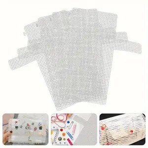 3pcs, White Mesh Plastic DIY Craft Material, Hollow Woven Sheet, Solid Color Bag Fabric for For DIY Craft