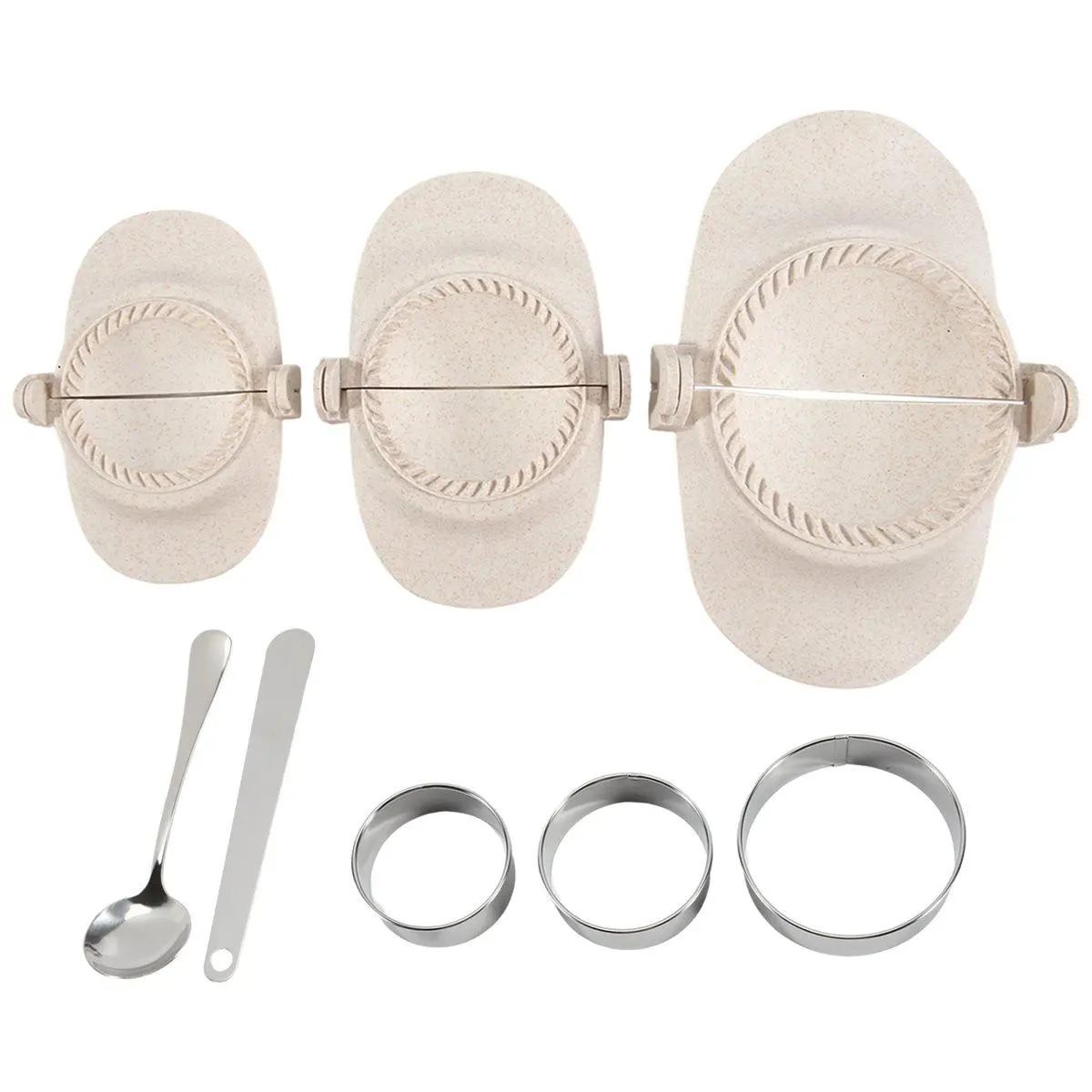 Empanada Maker Press, 6 Inch Extra Large Dumpling Maker Set with Dough Cutter, Dumpling Mold Set for Pierogi, Pastelitos