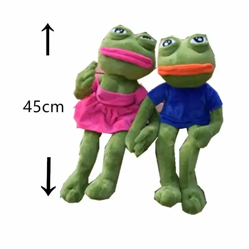 45cm Magic Expression Sad Frog Plush Toy Soft Stuffed Pillow Pepe The Sad Frog Animal Plush Doll Girls Boys Birthday GIfts Toys