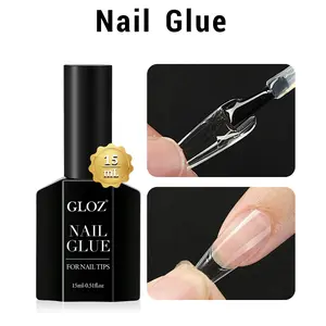 GLOZ 15ml Gel Nail Glue, Strong Adhesive for Acrylic Nail Tips & False Nails, Long Lasting Bond, Professional Nail Art Adhesive, Need UV LED Lamp