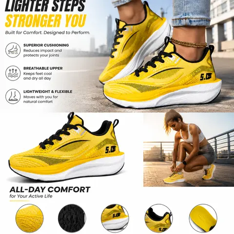 Ubetif Women’s Low-Top Lace-Up Casual Sneakers - Lightweight Breathable Mesh Athletic Shoes for Foot Pain Relief, Daily Walk & Workout Wear