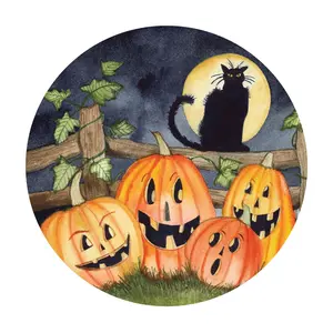 Courtside Market Haunting Halloween N 12" x 12" Circular Board