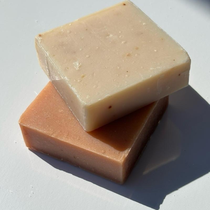 Two Natural Soaps Set | Handmade Soaps - Turmeric Soap & Goat’s Milk Oatmeal Gentle Skincare Sensitive Facial Skin Repair Cleanser Comfort Cleansing Facial Cleansing Facial Wash Exfoliant