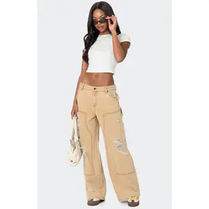 Edikted Women's Alibi Distressed Carpenter Jeans