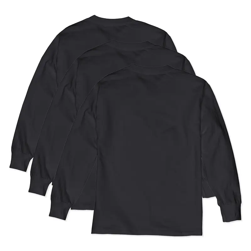 Hanes Boys' Long Sleeve T-shirt 3-pack Underwear Multi Pack Comfortable Fit Soft Stretch Fabric Breathable O5546