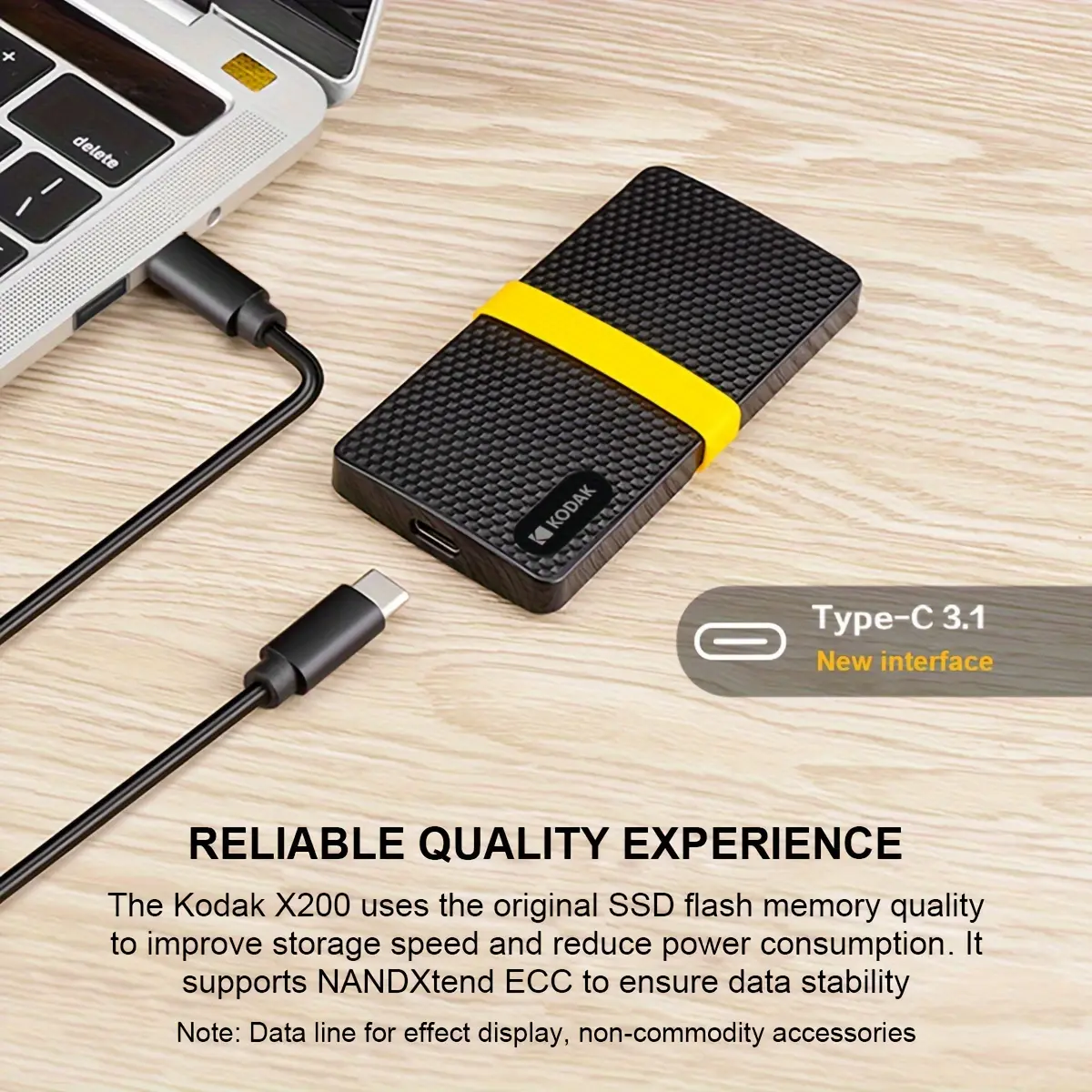 Kodak X200 Portable External SSD Hard Drive 1TB USB 3.1 Mini