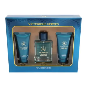 Victorious Heroes After Shave Cream, Spray Cologne Eau de Toilette, Shower Gel for Men 3pc Gift Set 50ml