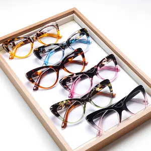 6-Piece  Cat Eye Blue Light Blocking  Reading  Glasses , Designed For Women. The Oversized Frames Flatter Facial Contours, Offering a Versatile And Stylish Look. Vintage Prints Add Charm, Making Them Perfect For Everyday Wear