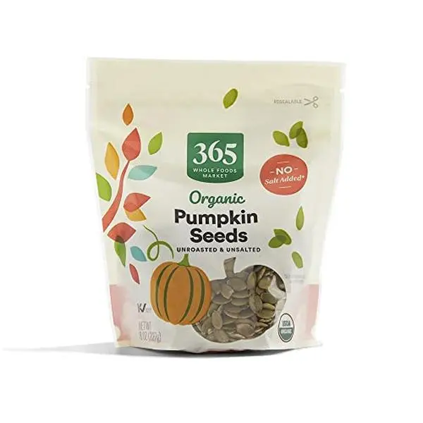 365 by Whole Foods Market 8oz Organic Pumpkin Seeds Snack - Healthy Natural Ingredients Food, Healthier Choice for Daily Munching, Pantry Cupboard Staple, 8 Ounces
