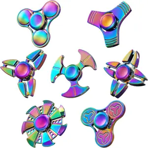 Metal Fidget Spinner for Kid Adult, Sensory Hand Fidget Toy 7 PackAnxiety Toys Stress Relief ReducerParty Favors, Gifts for Kids Birthday, Goodie Bag Stuffers, Classroom Prizes