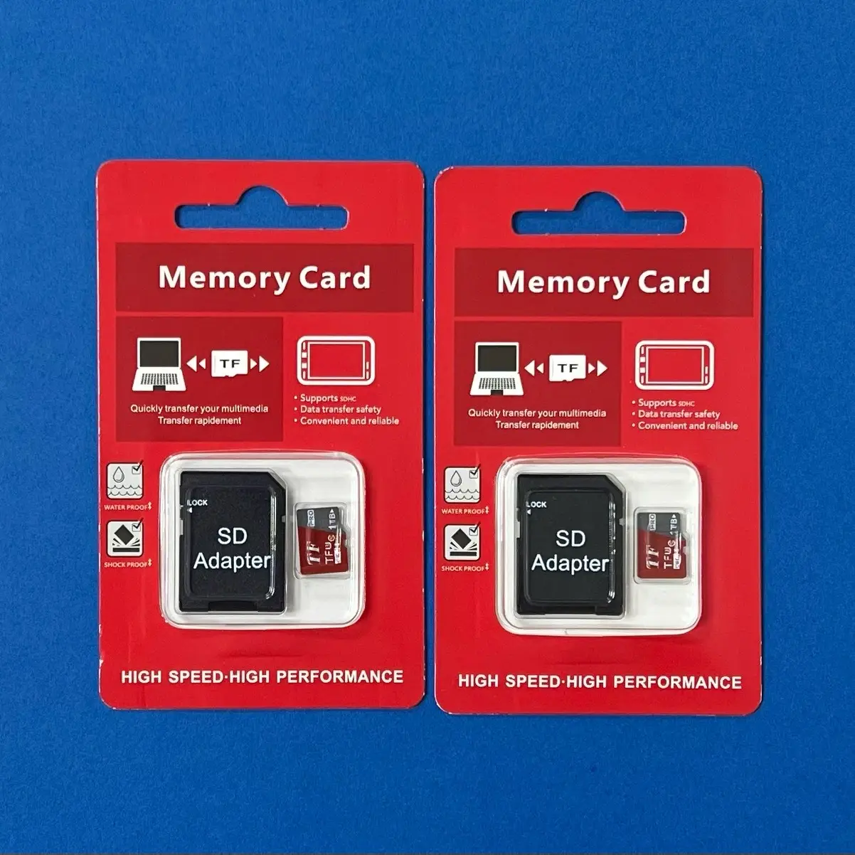 2 Unit x 1 TB Micro TF SD Universal Memory Card with Adapter, Large Storage Space Memory Card, Mini TF Micro SD Card, Universal Compatible with Smart