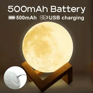 Moon Lamp, 2 in 1 Moon Night Light & Humidifiers with USB Recharge, 3D LED Moon Light with Stand Aromatherapy Diffuser for Kids Friends Christmas gift