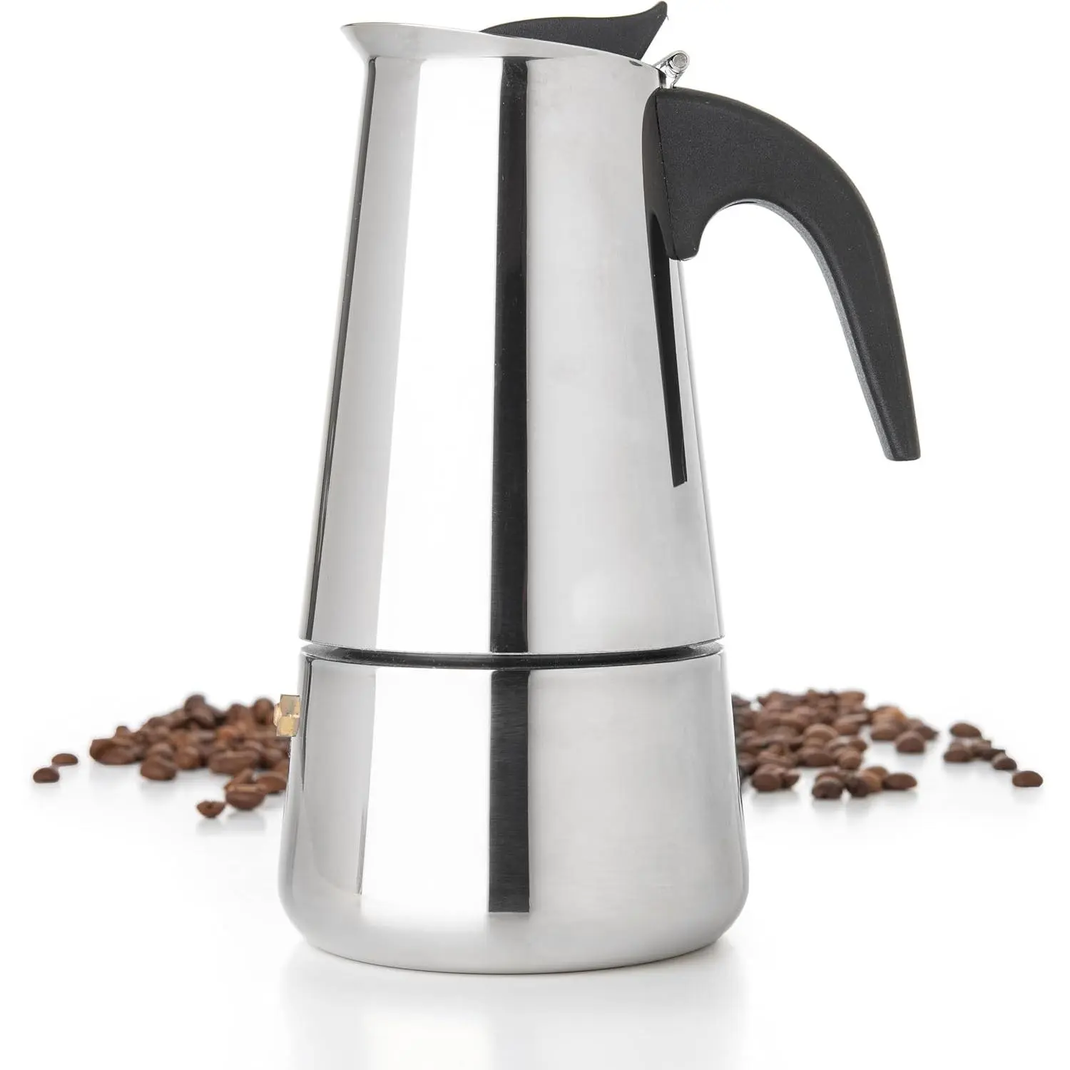 9 Cup Greca Stovetop Espresso Pot 450ml/15oz, Moka Pot with Coffee Percolator Design, Stainless Steel Stove Top Coffee Maker for Camping or Home Use,Italian Stovetop Espresso Maker
