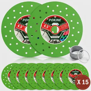 15/9/3PCS 4.5"(115 * 22.23mm) Glass Cutting Disc for Angle Grinder, Rock Slab Grinding Disc Diamond Cutter Saw Blade, Ultra-Thin Cutting Grinding for Marble Granite Porcelain Tile Glass