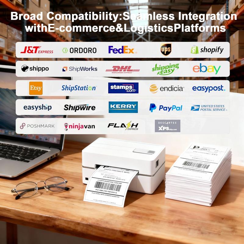 Bluetooth Label Thermal Printer 4x6, Wireless Shipping Parcel Printer, Compatible with Phone/PC & Mac, Supports USPS/UPS/Shopify/Amazon/Etsy & More, Ideal for Small Business/Home Office