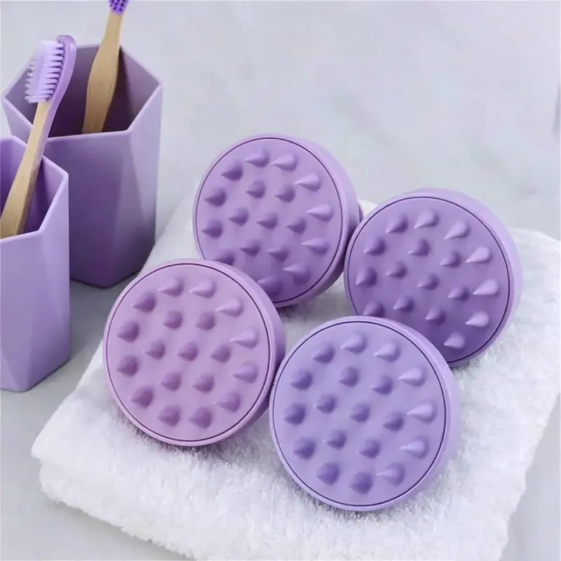 1pcs Scalp Massager Brush for Hair Growth – Silicone Scalp Scrubber & Scalp Exfoliator – Manual Scalp Massager Brush for Wet or Dry Use – Hair Massager Scalp Shampoo Brush Tool (Purple)