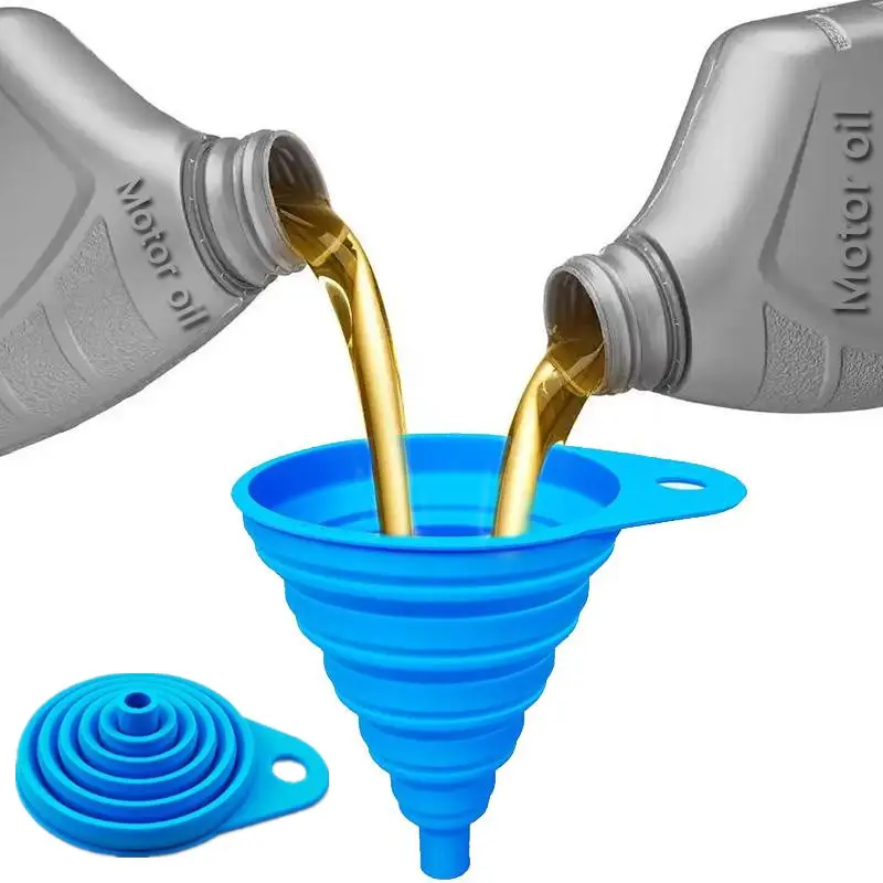 Portable Foldable Car Oil Funnel, Silicone Oil Liquid Funnel, Car Garage Funnel, Vehicle Maintenance Tool, car repair tools, Garage & Workshop Equipment, Car Automotive Tools