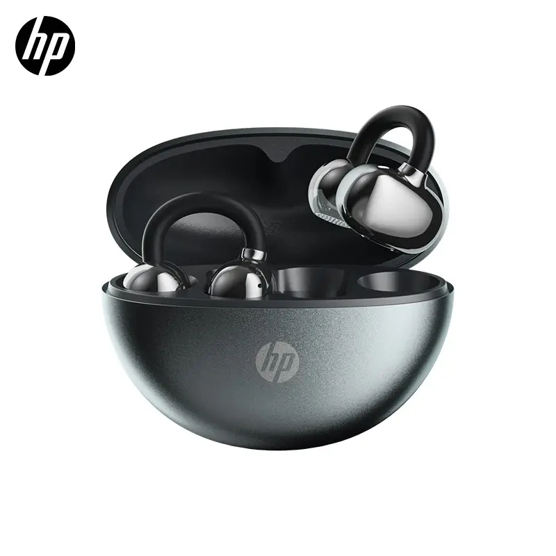 HP H10M Wireless Ear Clip Earphones – Stereo Sound, Noise-Canceling Lightweight Sport Headphones, Secure Fit for Gaming, Sports & Office Use, Noise Cancellation Headphones, Noise Cancelling Earphones