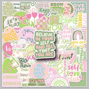 Motivational English Slogan Sticker, 50pcs/set Self-adhesive Decorative Sticker, DIY Decals for Water Bottle, Laptop, Phone Case, Scrapbooking, Journal Making