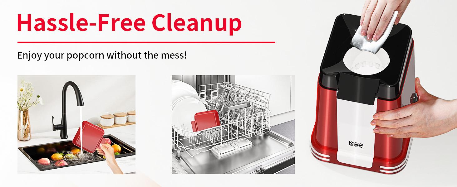 YASHE Hot Air Popcorn Popper Maker - Retro Fast Popcorn Machine, Healthy Oil-Free Design, Ideal for Home Movie Nights and Holiday Gifts